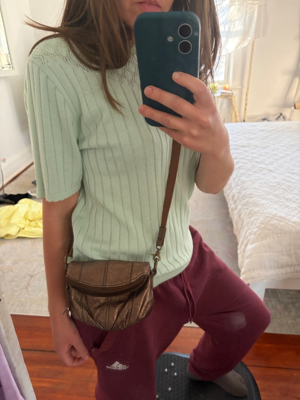 The Sak Metallic Bronze Mini Crossbody